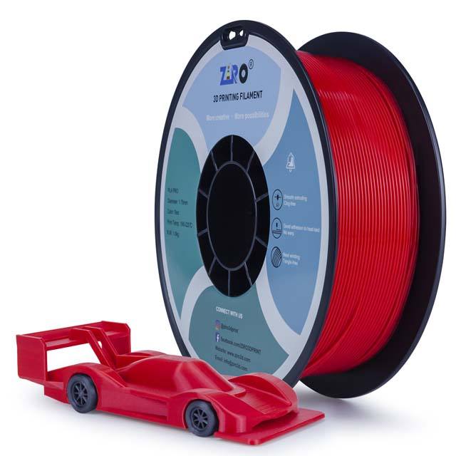 ZIRO PLA PRO Filament - Basic color, Red, 1kg, 1.75mm