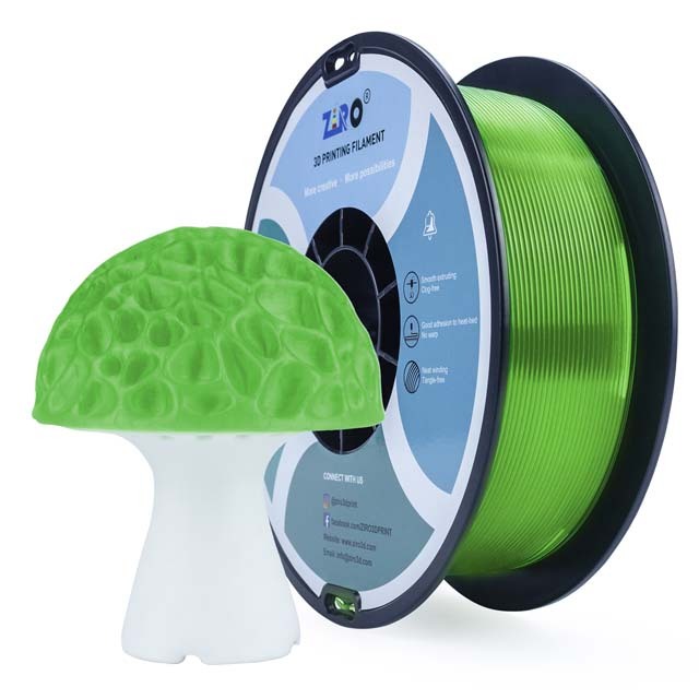 ZIRO PLA PRO Filament - Translucent colors, Translucent green, 1kg, 1.75mm