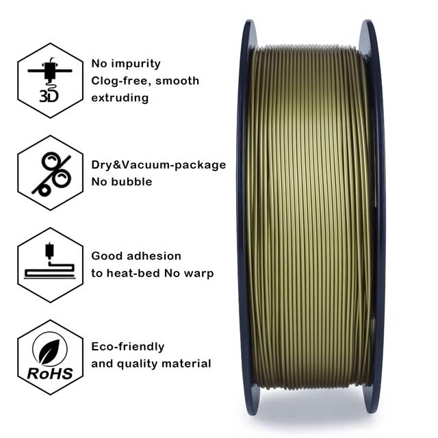 ZIRO PLA PRO Filament - Metal color, Bronze, 1kg, 1.75mm