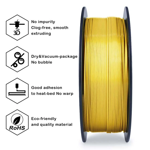 ZIRO PLA PRO Filament - Metal color, Gold, 1kg, 1.75mm