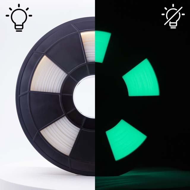 ZIRO Glow in Dark PLA Filament, GID Green, 1.75mm, 1kg