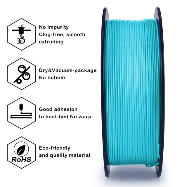 ZIRO PLA PRO Filament - Basic color, Cyan, 1kg, 1.75mm