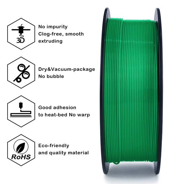 ZIRO PLA PRO Filament - Basic color, Green, 1kg, 1.75mm