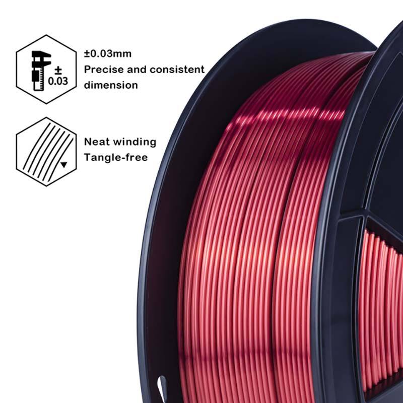 Silky PLA Filament - Red, 1kg, 1.75mm