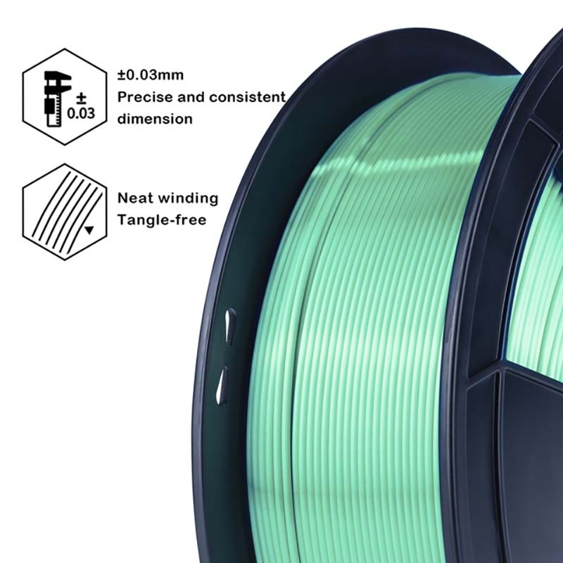 Silky PLA Filament - Green, 1kg, 1.75mm
