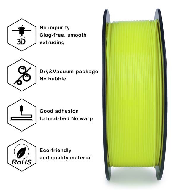 ZIRO PLA PRO Filament - Fluorescent color, Fluo-yellow, 1kg, 1.75mm