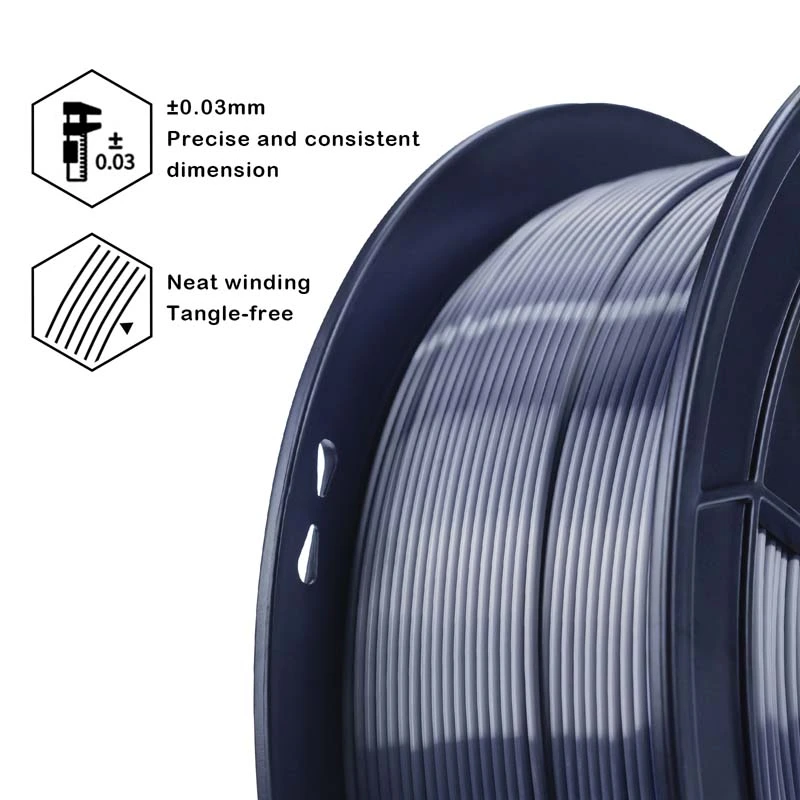 Silky PLA Filament - Silver black, 1kg, 1.75mm