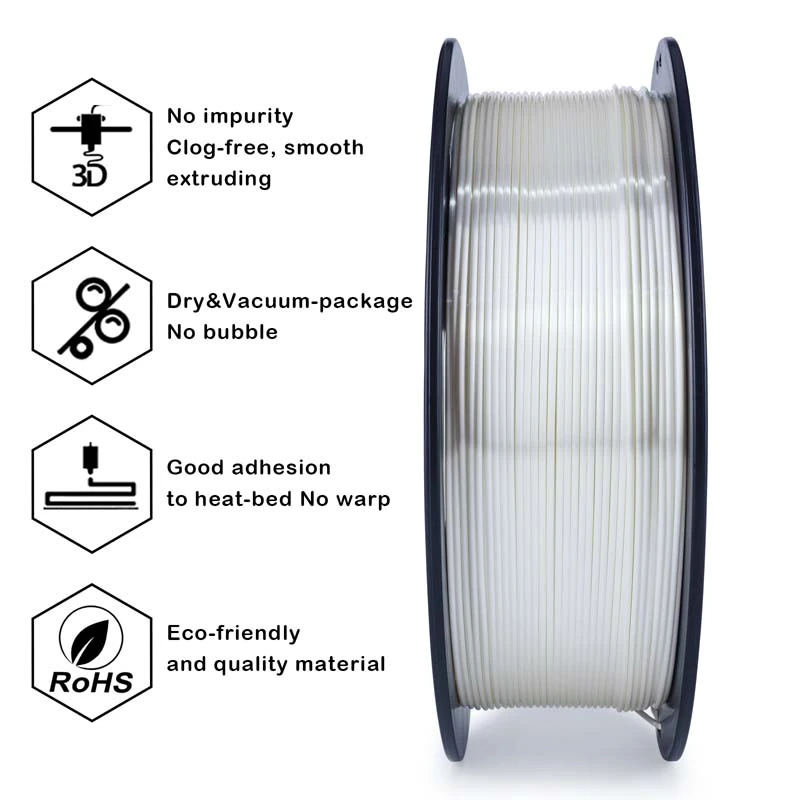 Silky PLA Filament - White, 1kg, 1.75mm