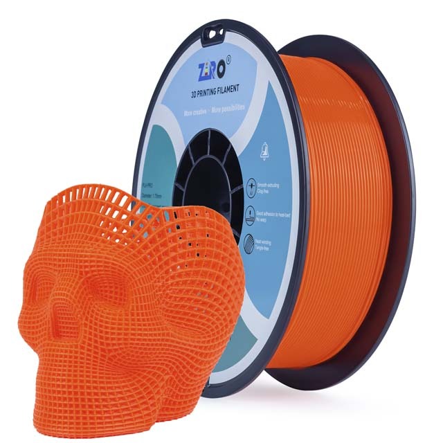 ZIRO PLA PRO Filament - Fluorescent color, Fluo-orange, 1kg, 1.75mm