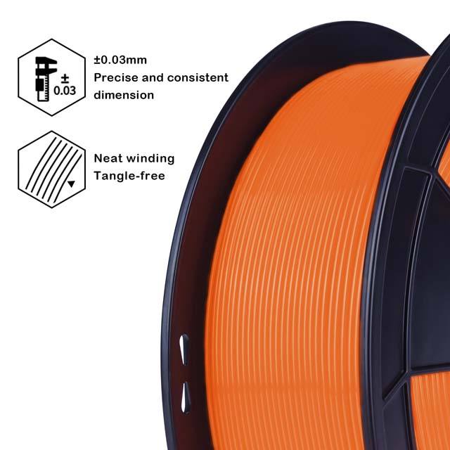 ZIRO PLA PRO Filament - Fluorescent color, Fluo-orange, 1kg, 1.75mm