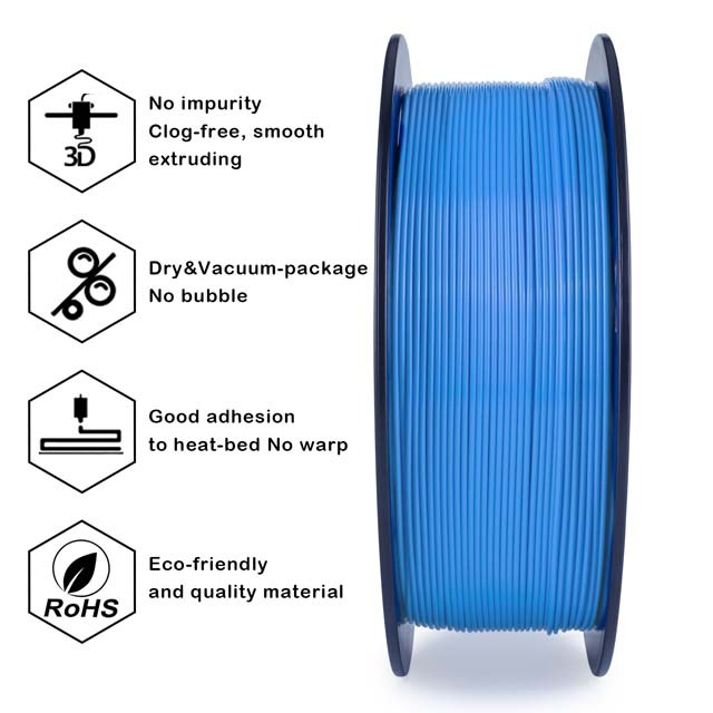 ZIRO PLA PRO Filament - Fluorescent color, Fluo-blue, 1kg, 1.75mm