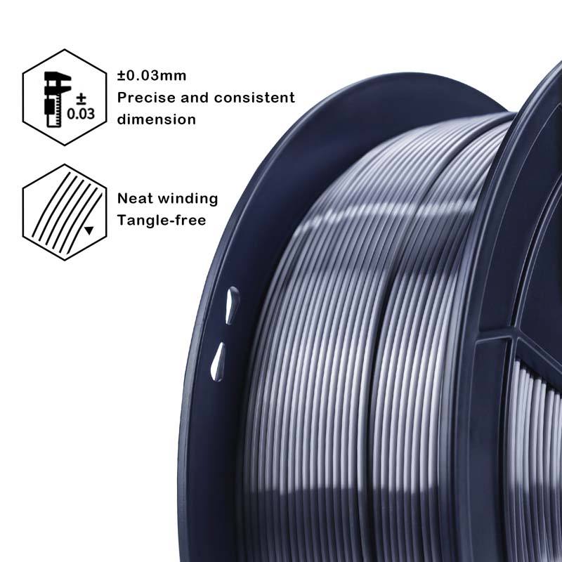 Silky PLA Filament - Silver black, 1kg, 1.75mm