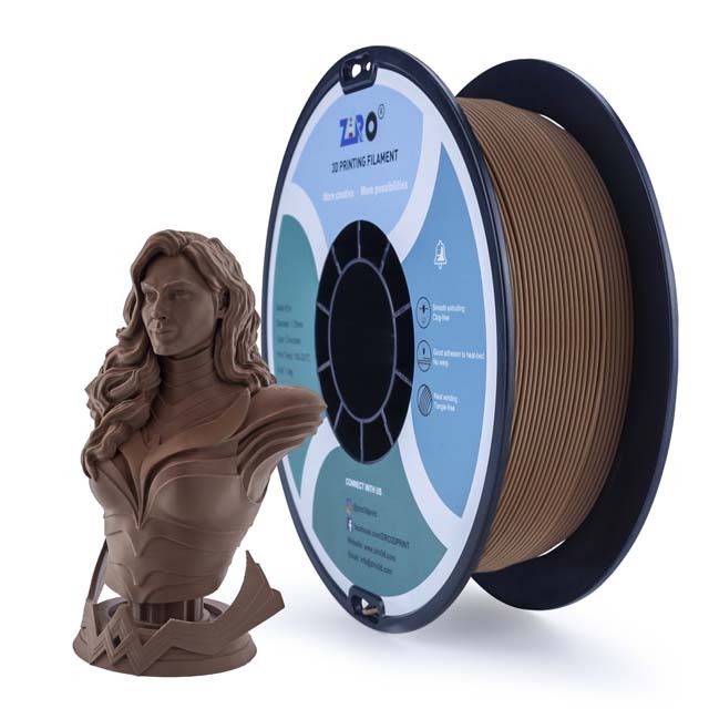 ZIRO Matte PLA Filament - Black, 1kg, 1.75mm