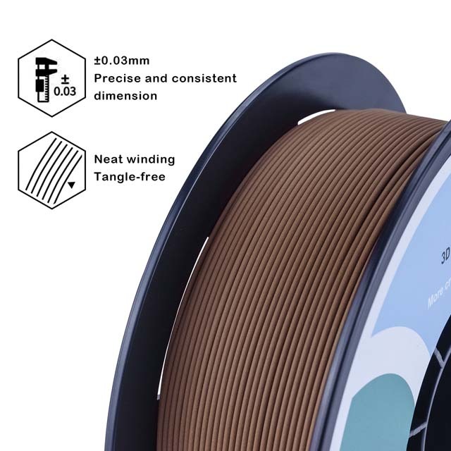 ZIRO Matte PLA Filament - Chocolate, 1kg, 1.75mm