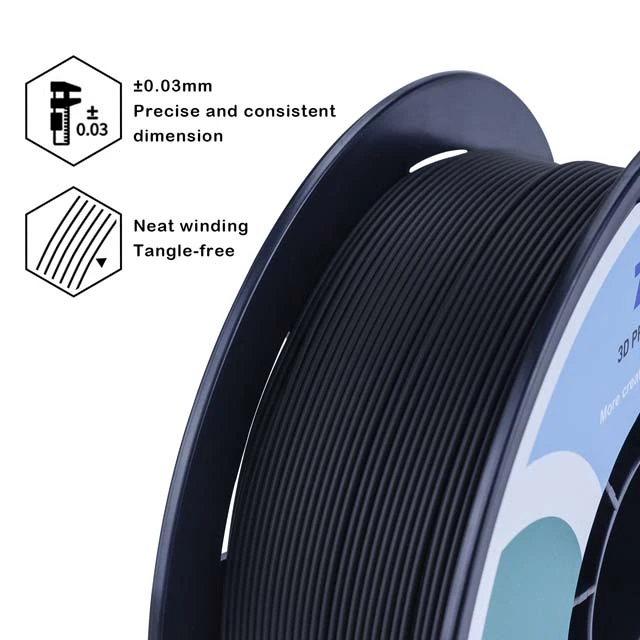 ZIRO Matte PLA Filament - Black, 1kg, 1.75mm