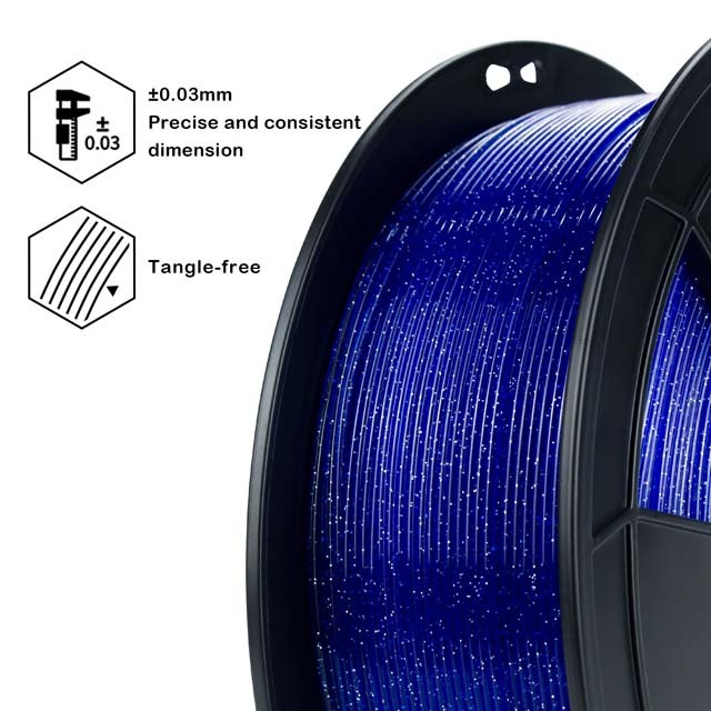 ZIRO Twinkling PLA Filament, Starry Blue, 1.75mm, 1kg