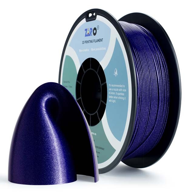 ZIRO Diamond PLA Filament - Black, 1.75mm, 1kg