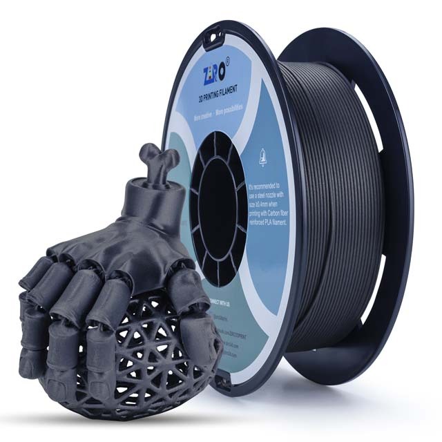 ZIRO Carbon fiber PLA Filament, Black, 800g, 1.75mm