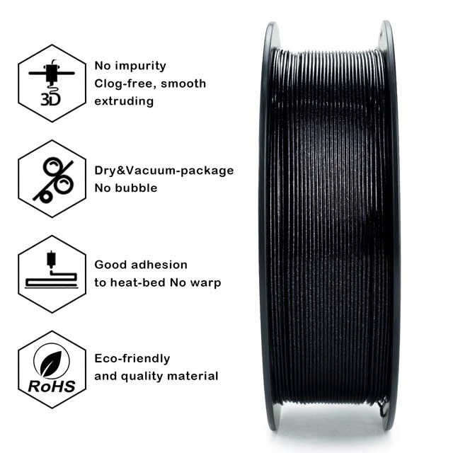 ZIRO Diamond PLA Filament - Black, 1.75mm, 1kg