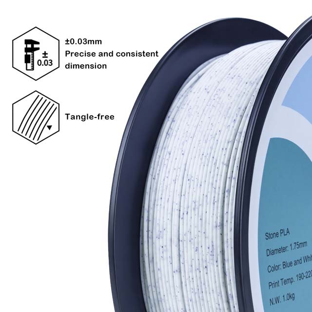 ZIRO Stone PLA Filament - Blue&White PLA, 1kg, 1.75mm