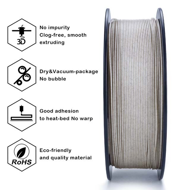ZIRO Stone PLA Filament - Straw fiber PLA, 1kg, 1.75mm