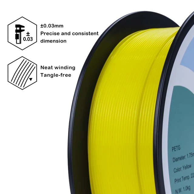 ZIRO PETG Filament - Yellow, 1kg, 1.75mm