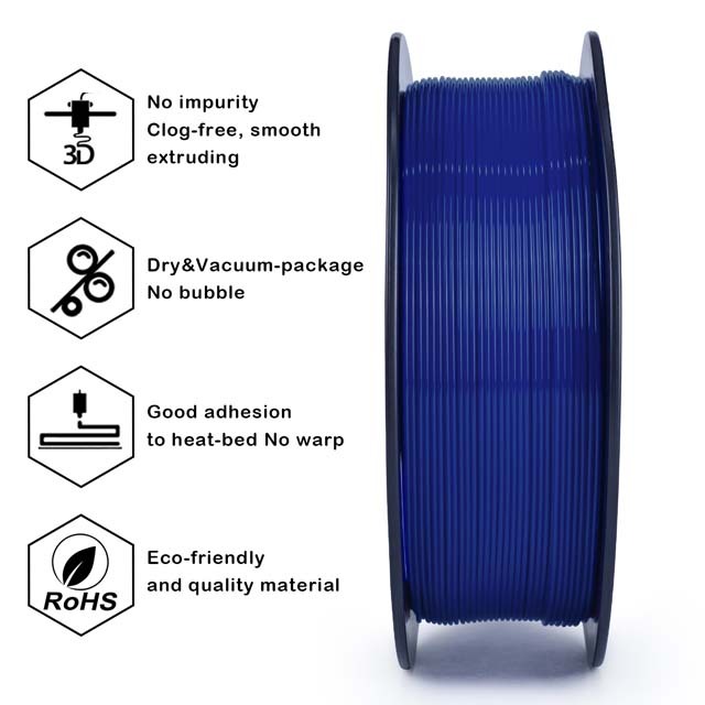 ZIRO PETG Filament - Blue, 1kg, 1.75mm