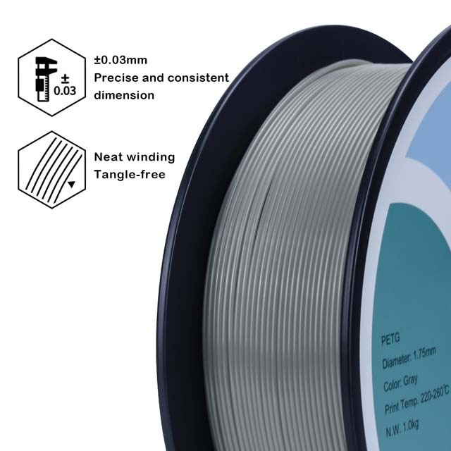 ZIRO PETG Filament - Transparent, 1kg, 1.75mm