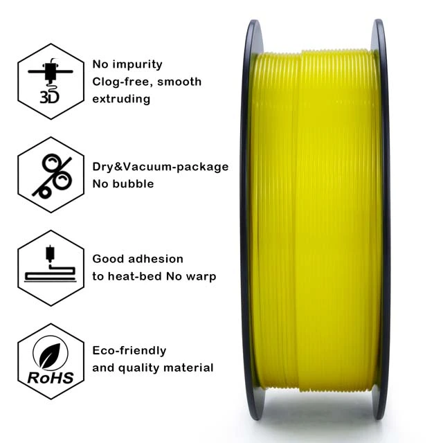 ZIRO PETG Filament - Yellow, 1kg, 1.75mm