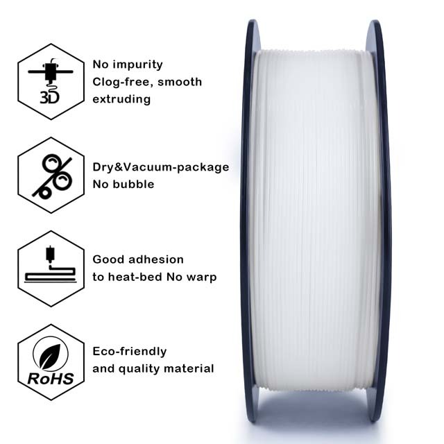 ZIRO PETG Filament - White, 1kg, 1.75mm