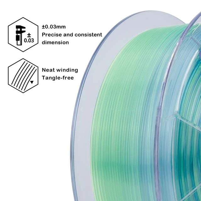 ZIRO Gradient Color Translucent PLA Filament - 1kg, 1.75mm, Season series - Summer