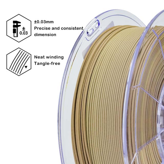 ZIRO Gradient Color Matte PLA Filament - 1kg, 1.75mm, Wood grain