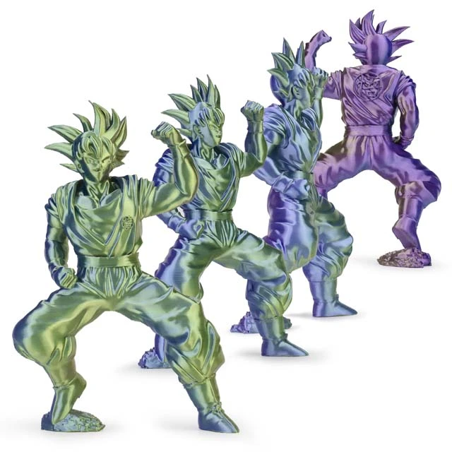 ZIRO Triple Color Co-extrusion Silky PLA Filament - 1kg, 1.75mm, Blue&Green&Purple