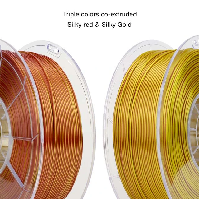 ZIRO Triple Color Co-extrusion Silky PLA Filament - 1kg, 1.75mm, Blue&amp;Green&amp;Purple