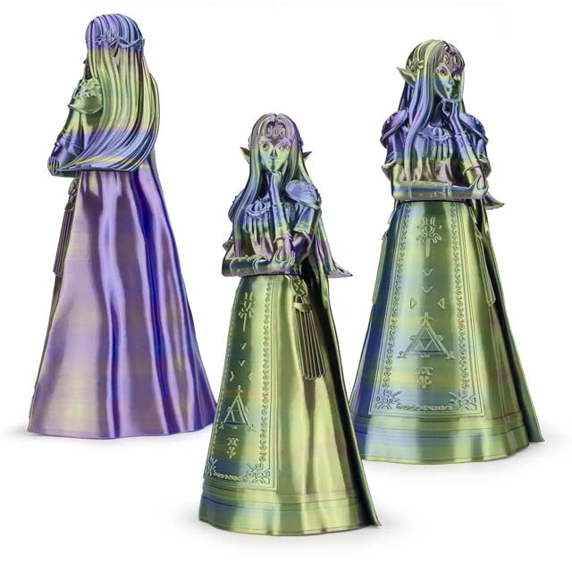 ZIRO Triple Color Co-extrusion Silky PLA Filament - 1kg, 1.75mm, Blue&Green&Purple