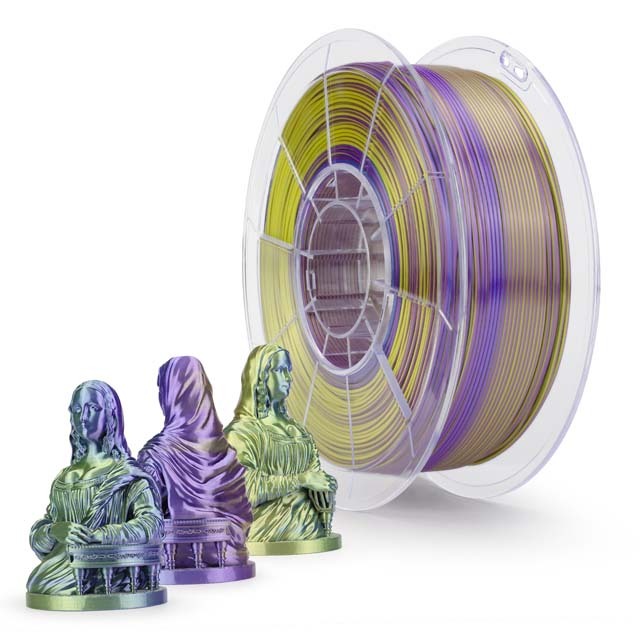 ZIRO Triple Color Co-extrusion Silky PLA Filament - 1kg, 1.75mm, Gold&amp;Red