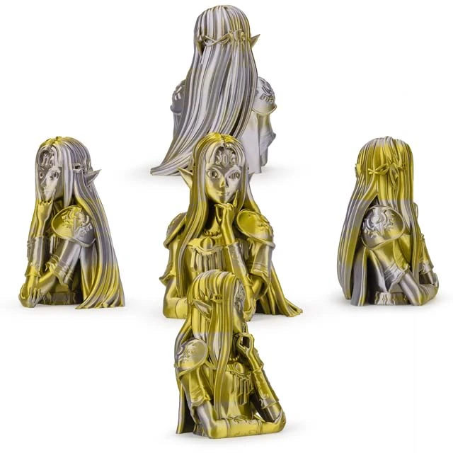ZIRO Triple Color Co-extrusion Silky PLA Filament - 1kg, 1.75mm, Gold&Silver