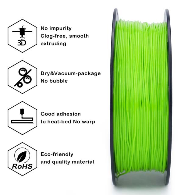 ZIRO Flexible TPU 95A Filament - 800g, 1.75mm, Green