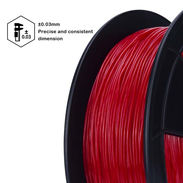 ZIRO Flexible TPU 95A Filament - 800g, 1.75mm, Red