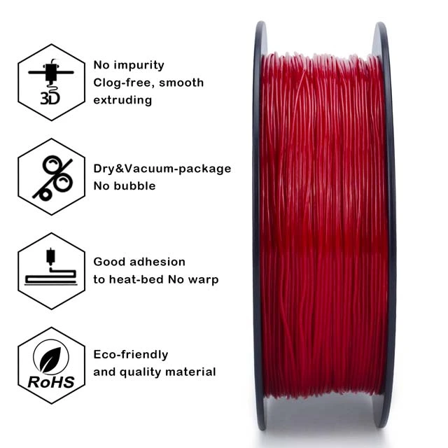 ZIRO Flexible TPU 95A Filament - 800g, 1.75mm, Red