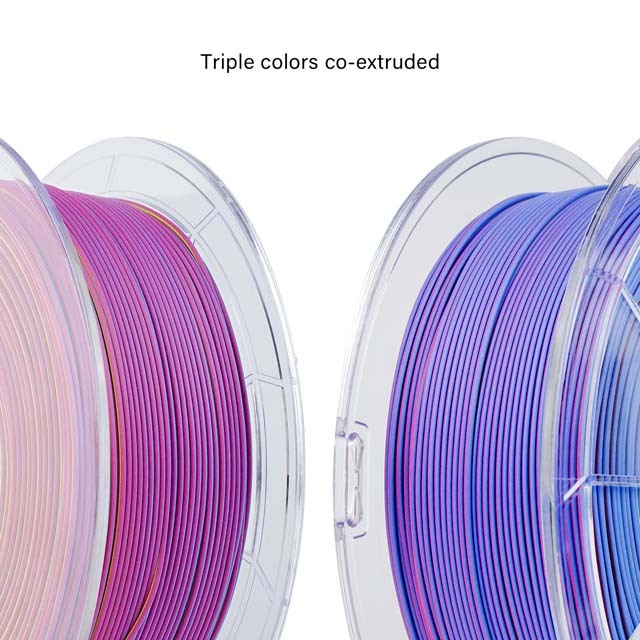 ZIRO Triple Color Co-extrusion Matte PLA Filament - 1kg, 1.75mm, Rosy cloud