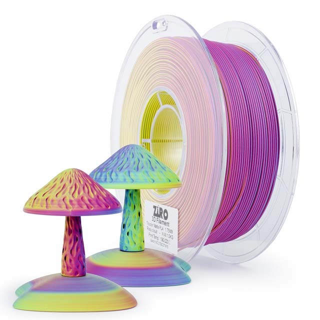 ZIRO Triple Color Co-extrusion Matte PLA Filament - 1kg, 1.75mm, Rosy cloud