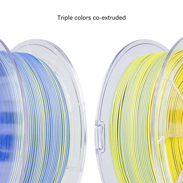 ZIRO Triple Color Co-extrusion Matte PLA Filament - 1kg, 1.75mm, Neon