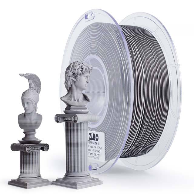 ZIRO Triple Color Co-extrusion Matte PLA Filament - 1kg, 1.75mm, Shadow