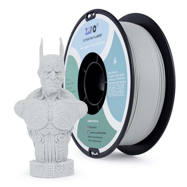 ZIRO HS-PLA (high speed) Filament, Gray, 1kg, 1.75mm, Printing speed up to 600mm/s