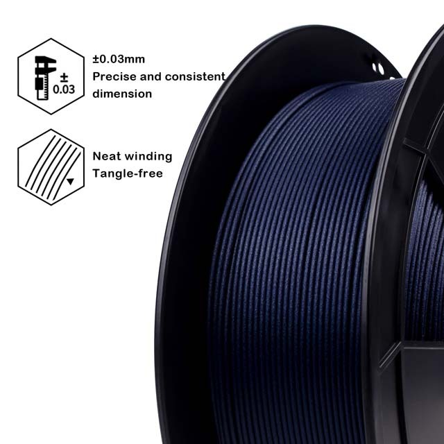 ZIRO Carbon fiber PLA Filament, 800g, 1.75mm, Nave blue