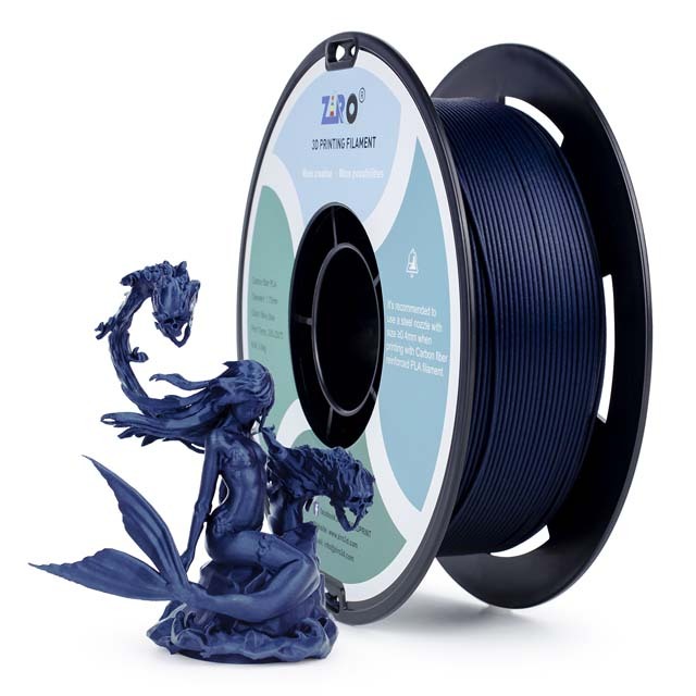 ZIRO Carbon fiber PLA Filament, 800g, 1.75mm, Nave blue