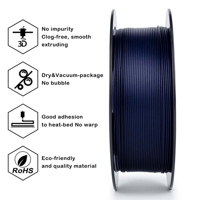 ZIRO Carbon fiber PLA Filament, 800g, 1.75mm, Nave blue