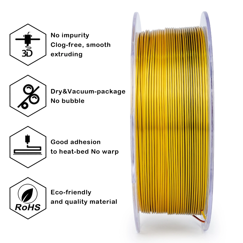 ZIRO Triple Color Co-extrusion Silky PLA Filament - 1kg, 1.75mm, Steampunk
