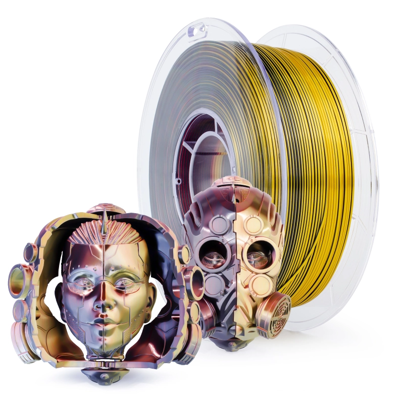 ZIRO Triple Color Co-extrusion Silky PLA Filament - 1kg, 1.75mm, Steampunk